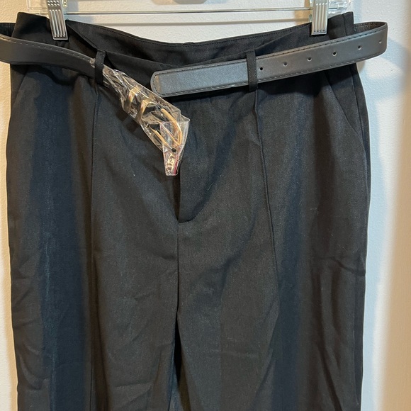 Fashion Nova benji belted Black Trousers - Picture 2 of 4